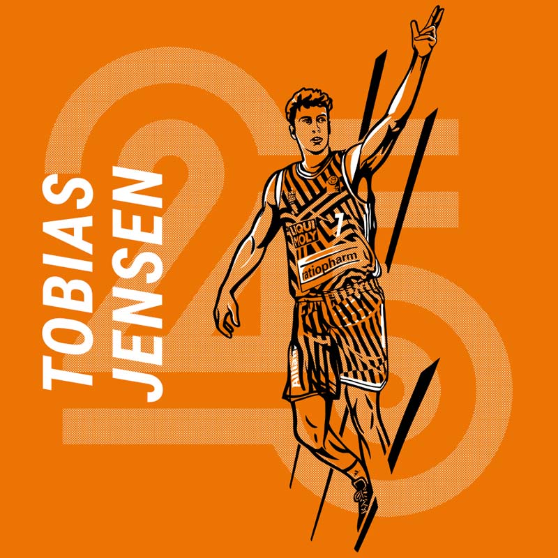 Tobias Jensen, Basketballspieler ratiopharm Ulm 2025 / 2026